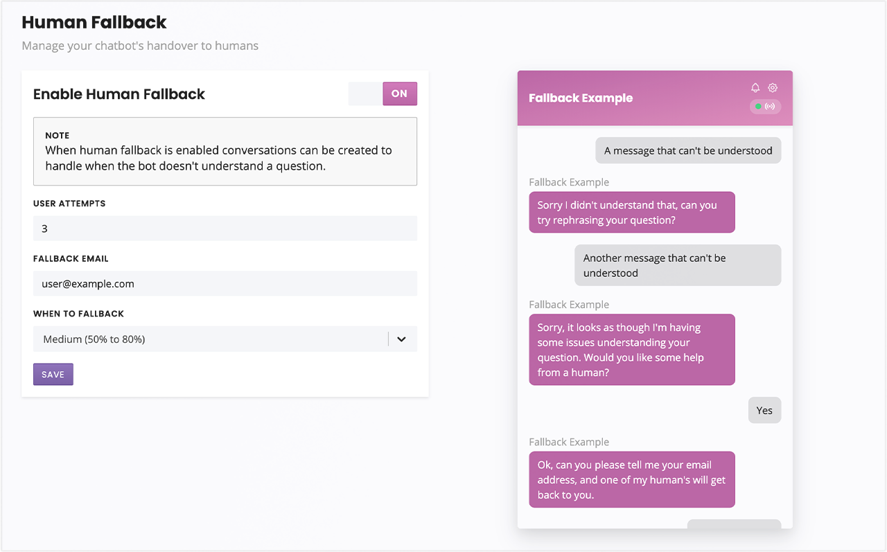 Configure your human fallback process